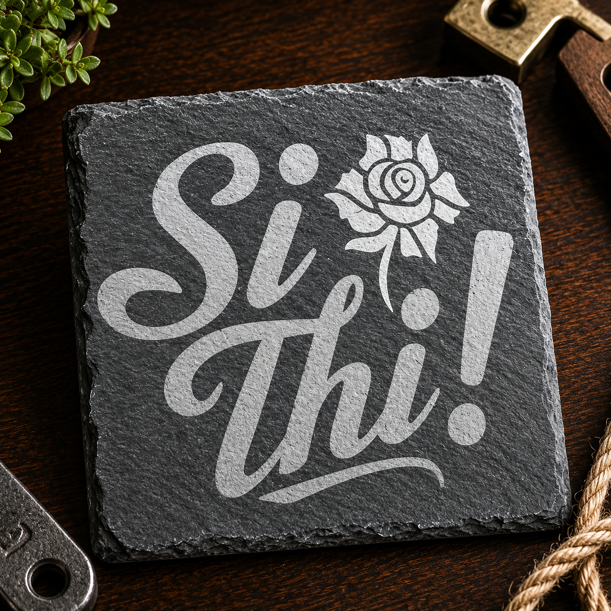 Si Thi! Slate Coaster