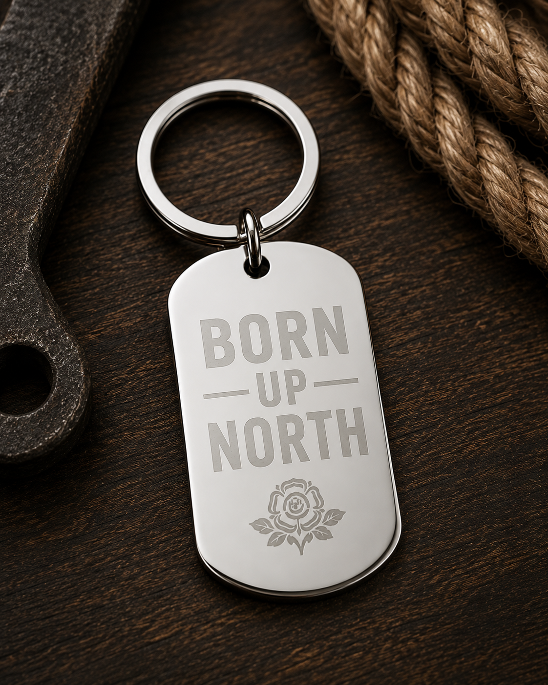 Born Up North Stainless Steel Keyring