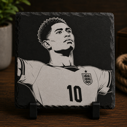 Hey Jude | Laser Engraved Football Slate Coaster | Natural Slate Gift